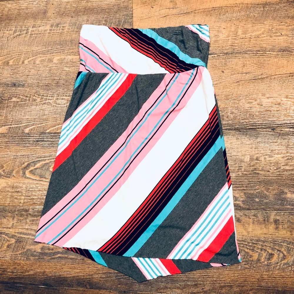 ROXY • Striped Strapless Dress Large